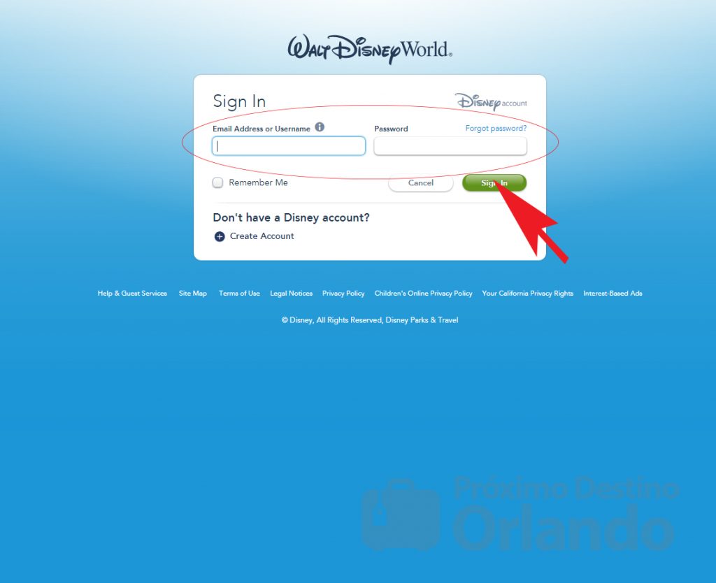 como vincular ingressos disney