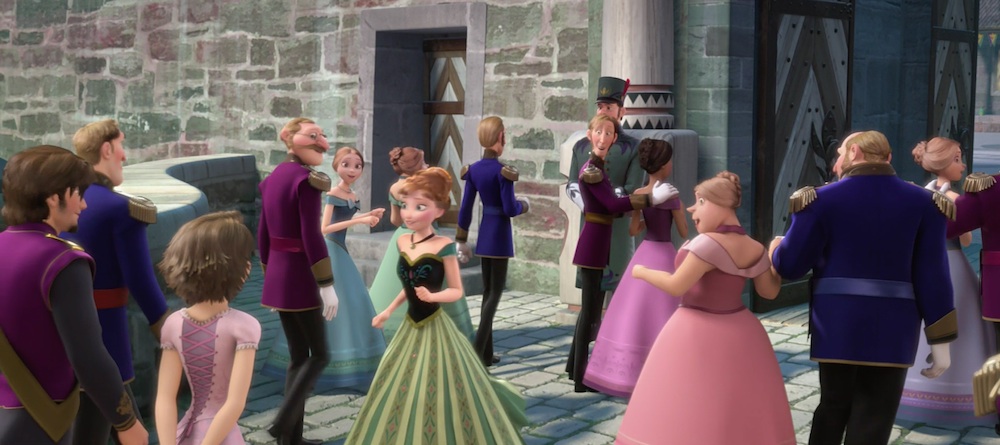 Olha que coisa mais interessante! Rapunzel e Flynn foram a Arendelle para a coroação da princesa Elsa.