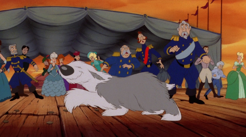 O que o Rei e o Duque, do filme Cinderela, estão fazendo no casamento da sereia Ariel?