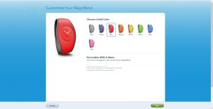 escolha da cor da magicband