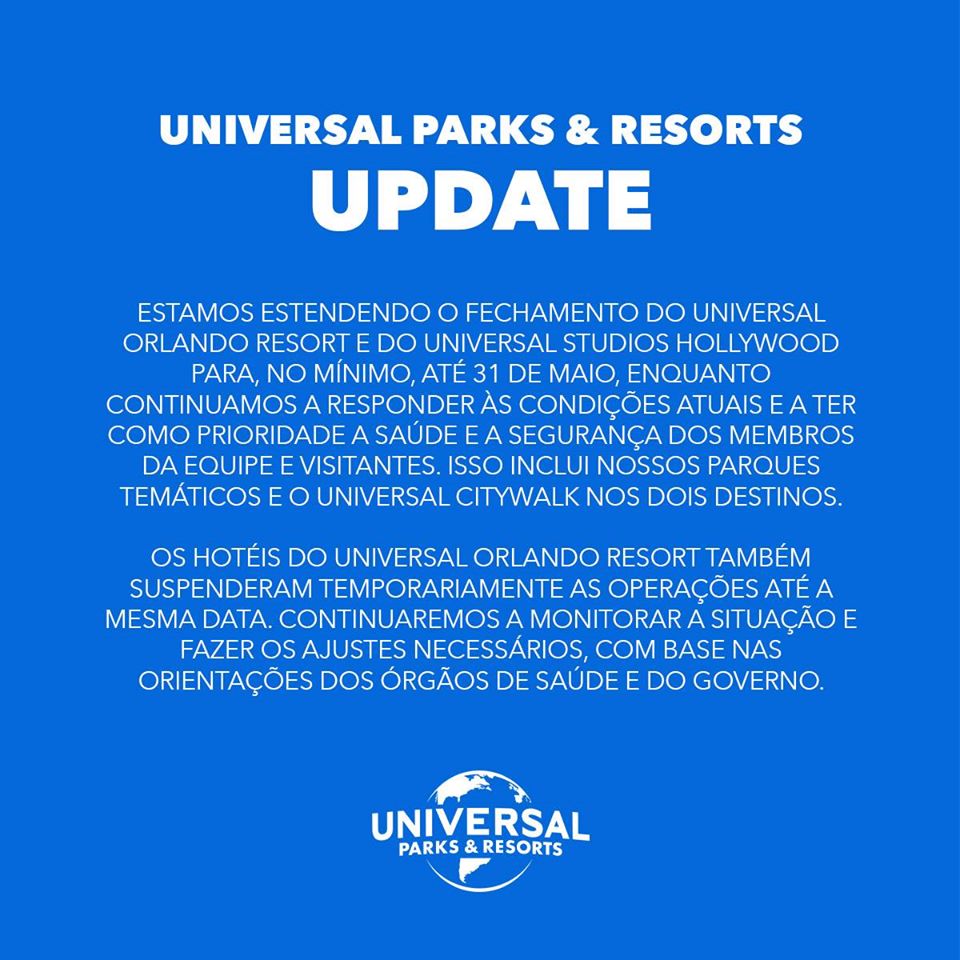 fechamento Universal Studios