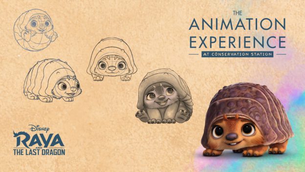 Aula de desenho no Amimal Kingdom: Raya e o Ultimo Dragão © disney
